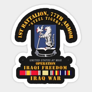 1st Bn 77th Armor - w Iraq SVC Ribbons - OIF Sticker